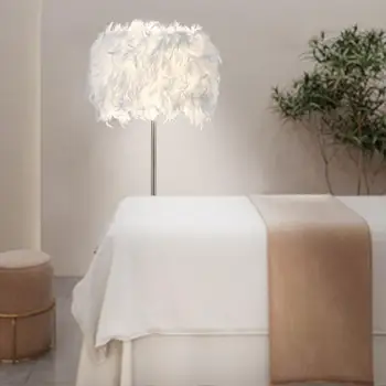 Modern tüy lamba gölge dekor romantik başucu lambası ev tavan ışık düğün için