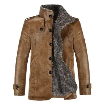 Muhteşem erkek ceket düz renk sıcak kış ceket iş kış ceket