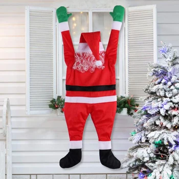 Noel Baba Tırmanma Duvarı Süsler Noel Peluş Bebek Asılı Kapı Süslemeleri Merry Christmas Malzemeleri Çocuklar Hediyeler