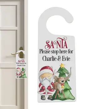 Noel Kapı askı süsleri Sevimli Noel Baba Lütfen Burada Durun akrilik kapı Kolu Askı İşareti Noel Baba Süsler Tatil İçin