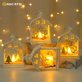 Noel LED Fenerler Küçük Gece Lambası taşınabilir pille Çalışan Asılı Şenlikli Parti Noel Süsler Dekorasyon