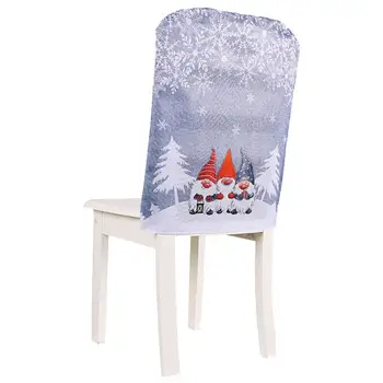 Noel sandalyesi Dekor Noel Dekoratif Sandalye arka kapak Kar Tanesi sandalye kılıfı Kolay Bakım Kar Tanesi Desen Yemek