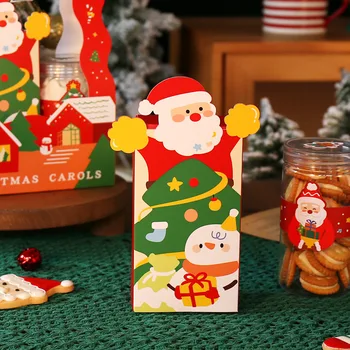 Noel Çerez Hediye Kutuları 3D Noel Şeker Tedavi Kutusu Zencefilli Kurabiye Noel Ağacı Davranır Kutuları Tatil Parti Malzemeleri Şekeri