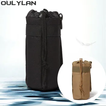 Oulylan açık kamp yürüyüş ipli seyahat spor su ısıtıcısı çantası tutucu taktik Molle su şişe çantası askeri