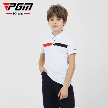 PGM Erkek Kız Golf Kısa Kollu Gençlik Üst Golf kıyafeti Çocuk T-Shirt Yaz Rahat Nem Emici ve Nefes Alabilen YF595