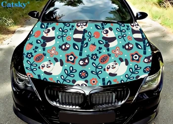 Panda, panda araba sticker, panda sticker, Araba Paspaslar, Araba hood wrap aslan çıkartması, kaput vinil sticker, tam renkli grafik çıkartması