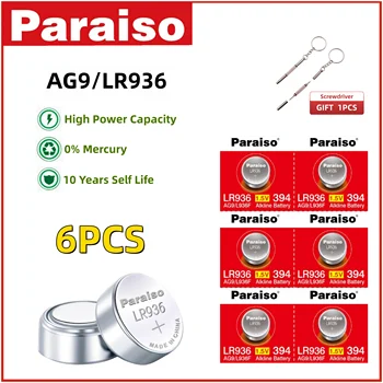 Paraıso 2-50 adet AG9 LR936 Düğme Pil 10 Yıl Raf Ömrü 0% Cıva Saatler, El Feneri, Oyuncaklar, Giyilebilir ürünler
