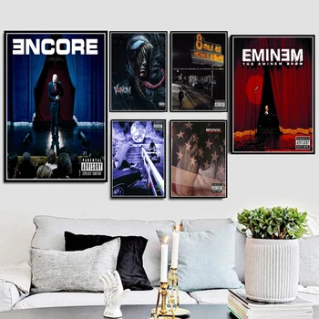Poster Baskılar Eminem Gösterisi Kamikaze Rap Hip Hop Müzik Albümü Yıldız Yağlıboya Tuval duvar Sanatı Resimleri Oturma Odası Ev Dekor