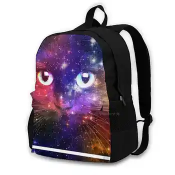 Renk Patlama Galaxy Kedi moda çantalar dizüstü bilgisayar seyahat sırt Çantası Gökkuşağı Gökkuşağı Renkli Kedi Kediler Kedi Yavru Yavru Uzay Yıldız