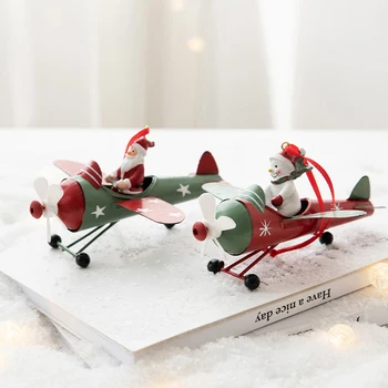 Retro Demir Noel Kolye Antik Stil Noel Baba Uçak Noel Ağacı Asılı Dekorasyon Süsler Kardan Adam Dekoratif