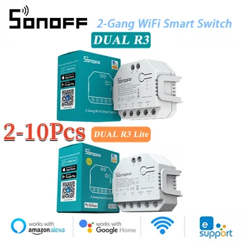 SONOFF DualR3 / R3 Lite WiFi Anahtarı Çift Röle Modülü DIY Anahtarı Uzaktan İki Yönlü Kontrol Alexa Üzerinden Çalışmak eWeLink Google Ev