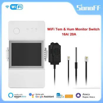 SONOFF TH Elite 16A / 20A WiFi akıllı anahtar lcd ekran Sıcaklık Ve Nem Izleme Anahtarı Akıllı Ev Otomasyon Modülü