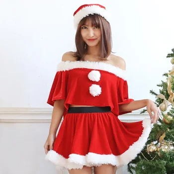 Seksi Noel Kostümleri Noel Baba Yetişkinler İçin Cosplay Noel Noel Baba Kıyafeti