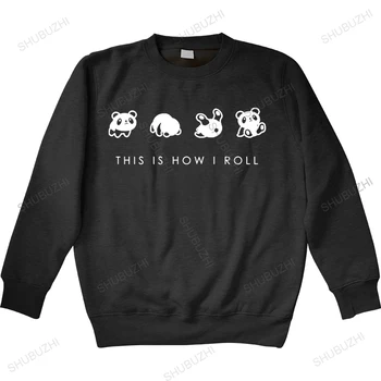 Sevimli Panda Bu Nasıl Rulo Desen uzun kollu Unisex Moda Gevşek hoody Adam Kore Harajuku hoodie Kadın Temel hoodies