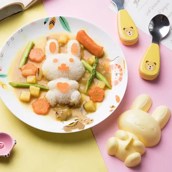 Sevimli Tavşan Suşi Kalıp DIY Sandviç Pirinç Topu Kalıp Mutfak Alet Bebek Çocuk Kahvaltı Kalıp Suşi Bento Aksesuarları