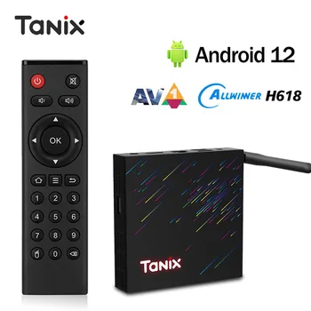 TANİX TX68 Allwinner H618 Android 12.0 akıllı tv kutusu 4G 64G Wıfı6 4K HD AV1 2.4 G&5G Wifi 2G16G Set Üstü Kutusu PK Tanix TX6