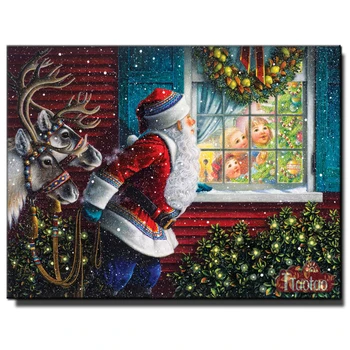 Tam Kare Yuvarlak Mozaik Elmas Boyama 5D Noel Baba Hediye Dıy Taklidi Sanat Çapraz Dikiş Elk Bulmaca Dekor El Yapımı Hediye