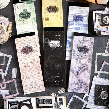 Vintage Fatura Etiketi Kolaj İçi Boş Çerçeve Malzemesi Kağıt Önemsiz Günlük Planlayıcısı Scrapbooking Not Defteri Yırtılabilir DIY kraft el işi kağıdı
