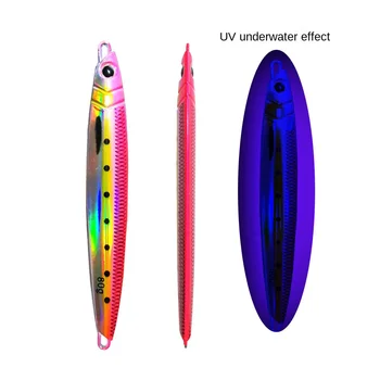 Yavaş Düşen Jİg Cazibesi Balıkçılık UV Jig 3D Baskı Fener 60g80g120g150g200g250g Metal Sert Yem Batan Jig Pesca Yem