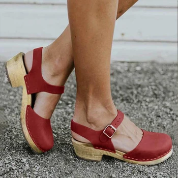 Yaz kadın Sandalet Kama 2023 Platform Çizmeler Orta Topuklu Sandalet Sırt Çantası rahat ayakkabılar Bayan Sandalet Büyük Boy Ayakkabı