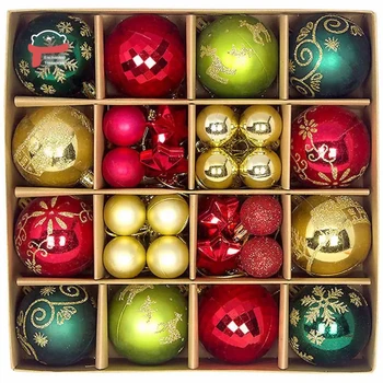 Yeni Noel topu 44 adet boyalı özel şekilli karton 3-6 cm set Noel süslemeleri elektroliz top kolye