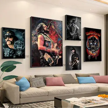 Şarkıcı L-lemmy K-kilmister Poster Kağıt Baskı Ev Oturma Odası Yatak Odası Giriş Bar Cafe Sanat Boyama Dekorasyon